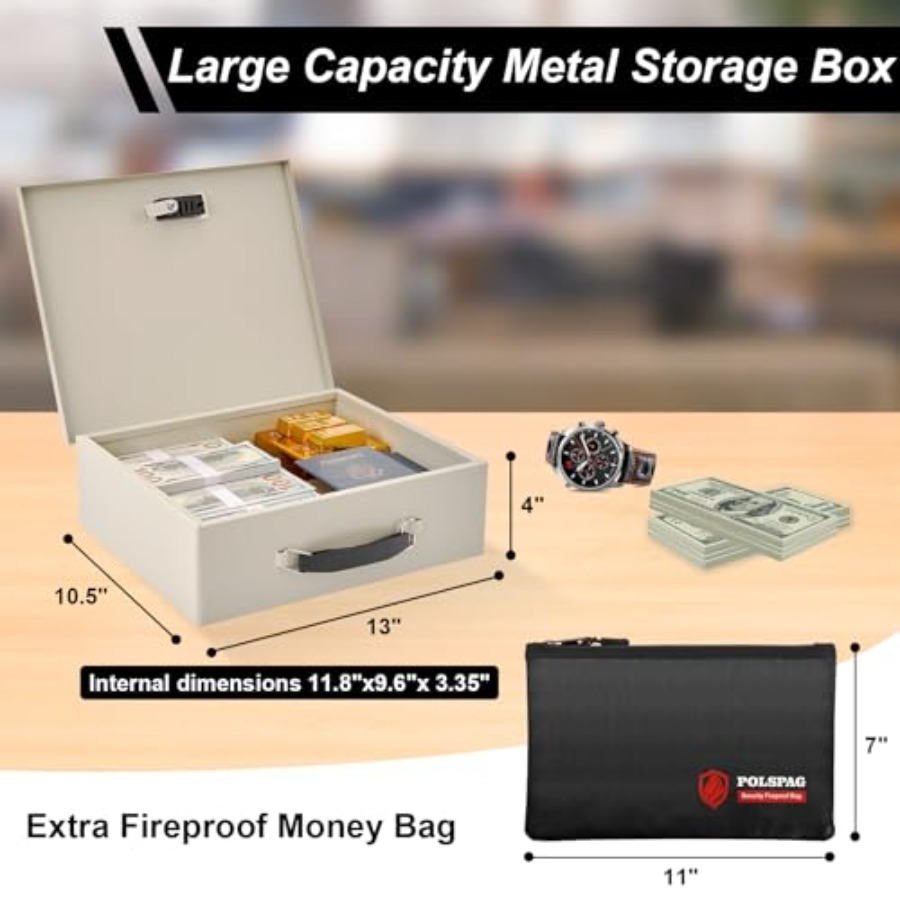 Fireproof Document Box with Ke - огляд і ціна Fire Safe Document