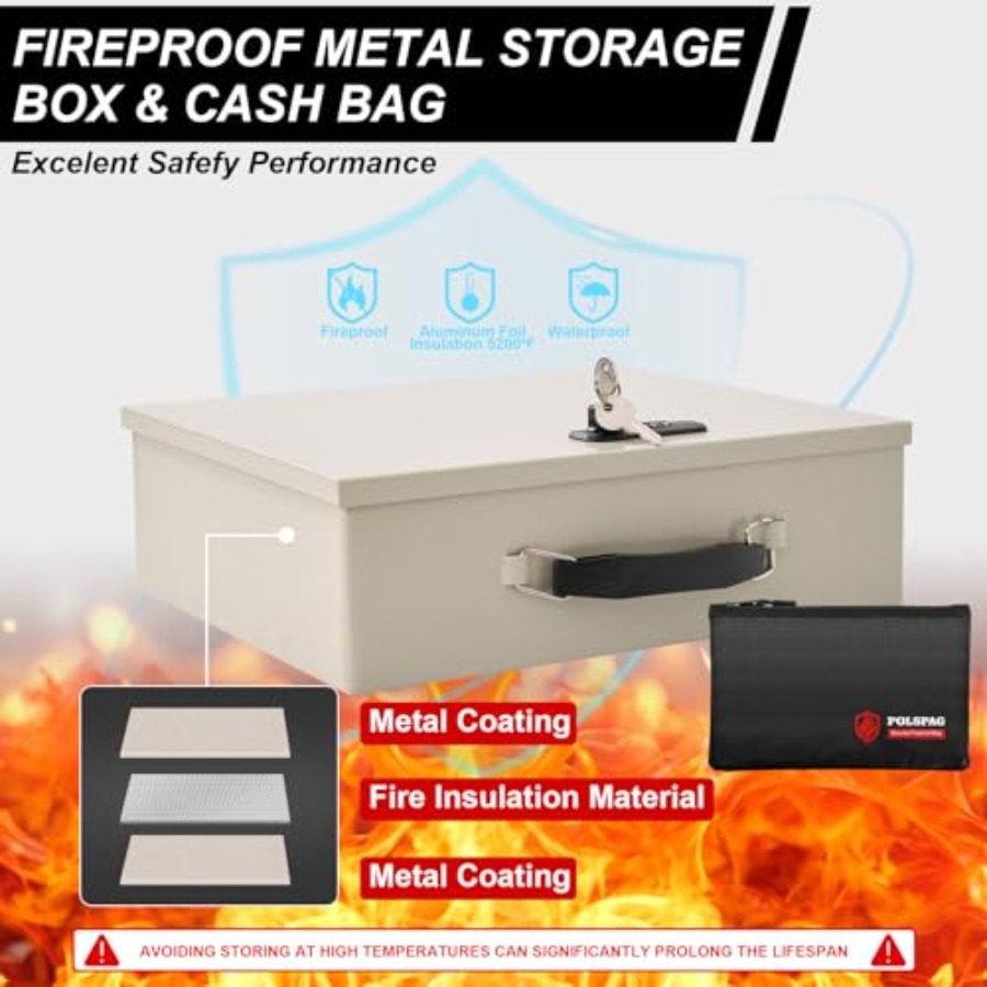 Fireproof Document Box with Ke - огляд і ціна Fire Safe Document