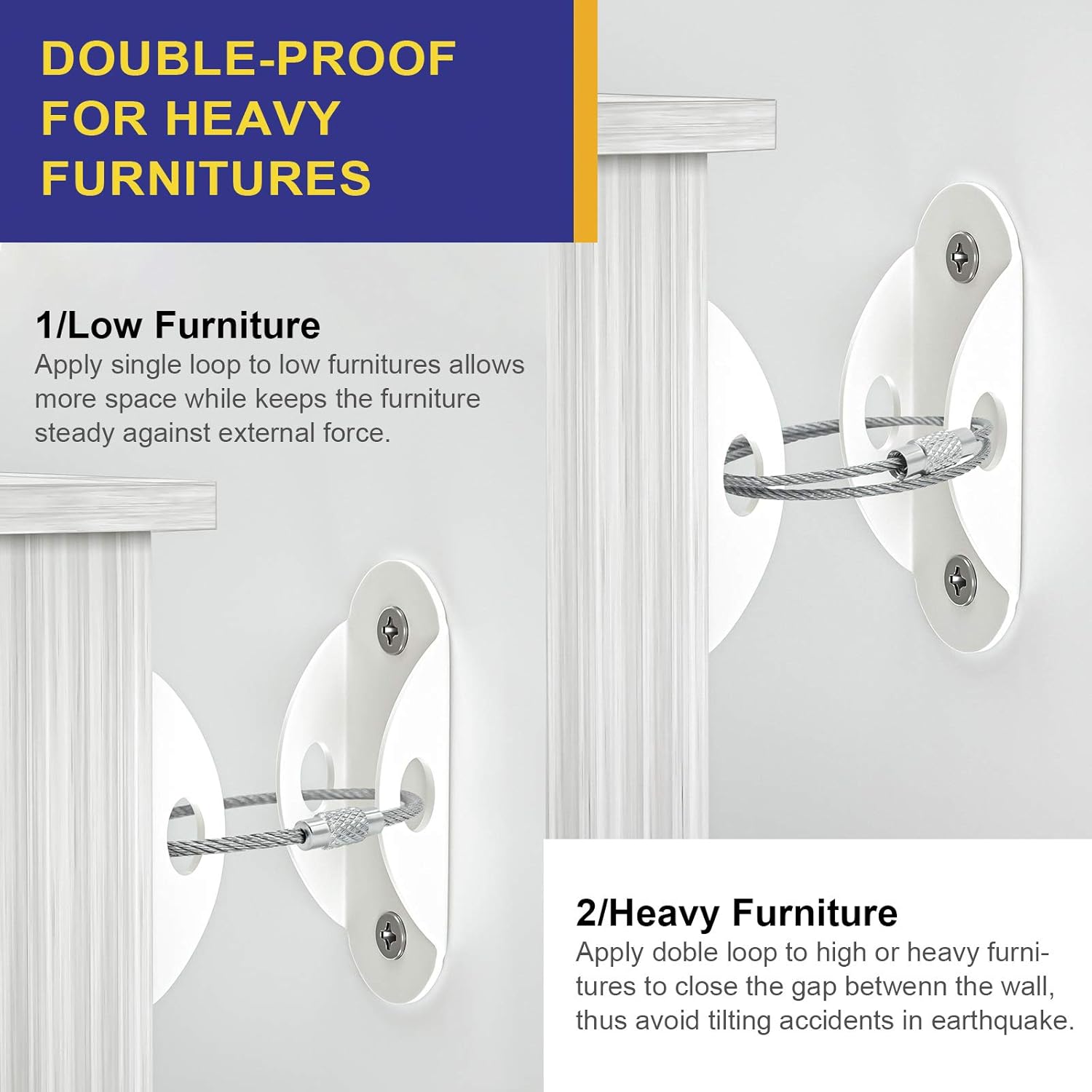 6 Set Furniture Wall Anchors A - огляд і ціна Earthquake Anchor Strap