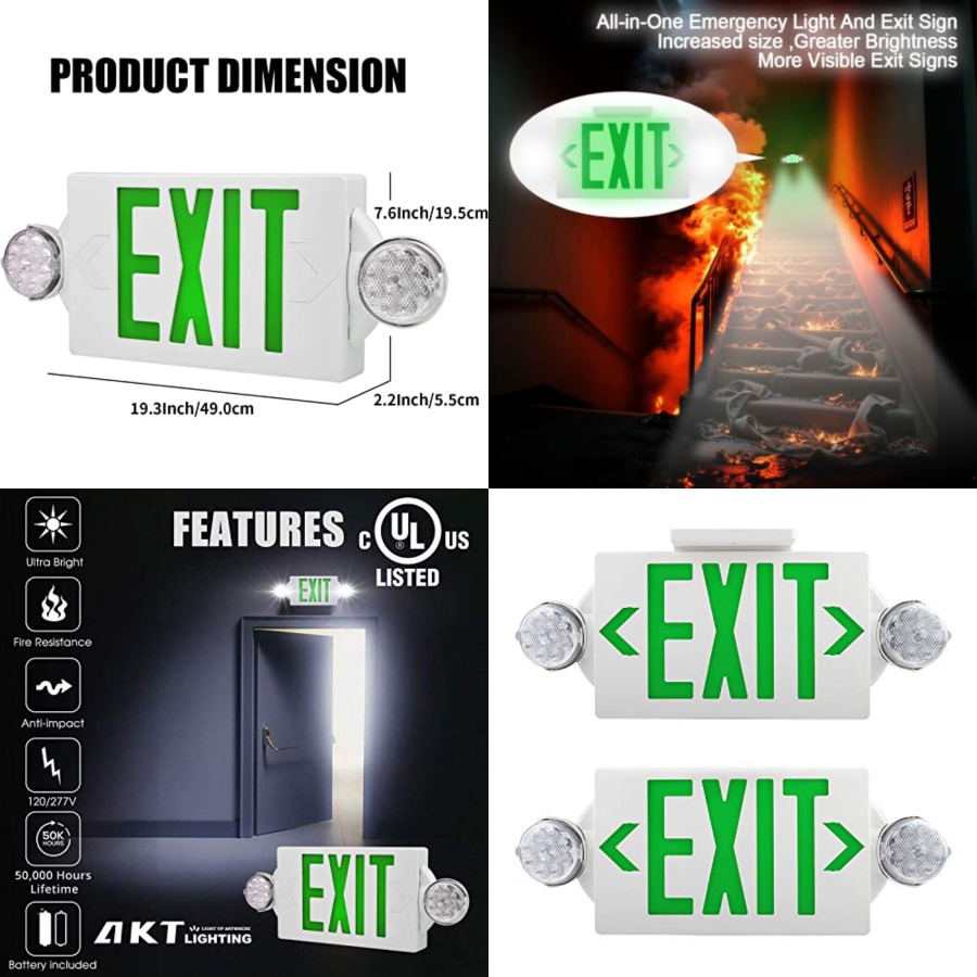 Emergency Exit Light, Adjustab - огляд і ціна Emergency Exit Sign