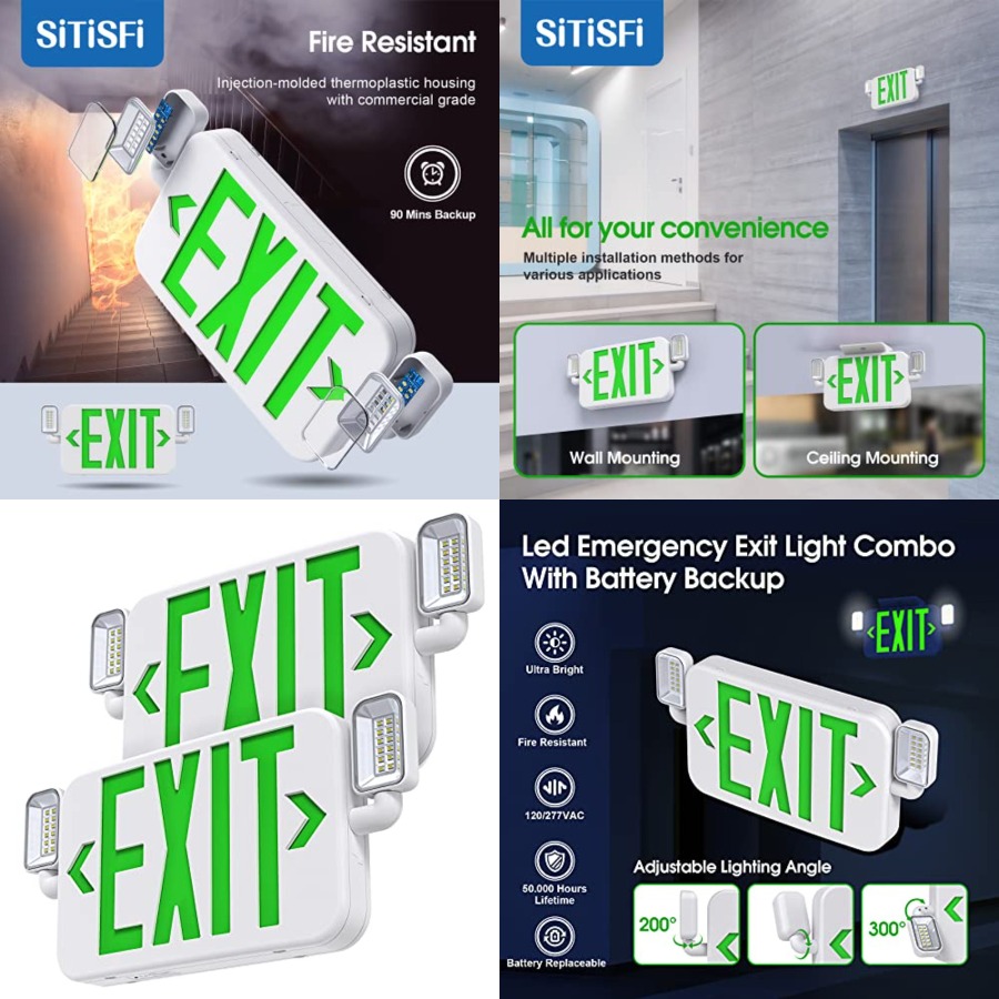 Led Combo Emergency Exit Sign  - огляд і ціна Emergency Exit Sign
