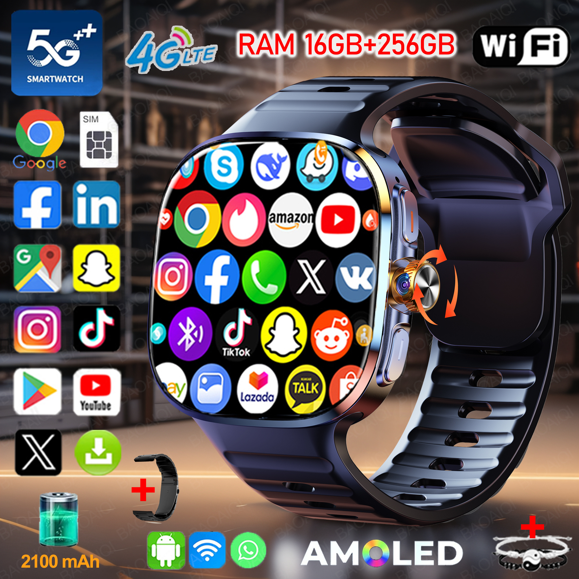 New Large Screen Smartwatch 4G - огляд і ціна Window Lock Bar