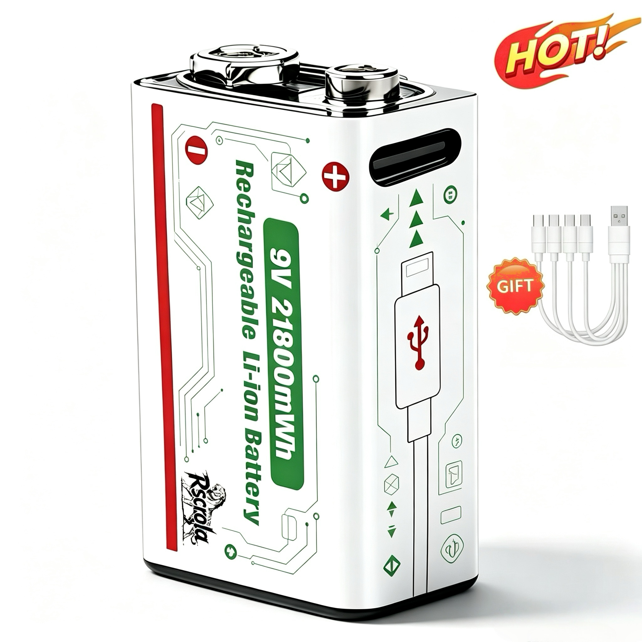 9V 21800mWh Rechargeable Lithi - огляд і ціна Smoke Detector Interconnected