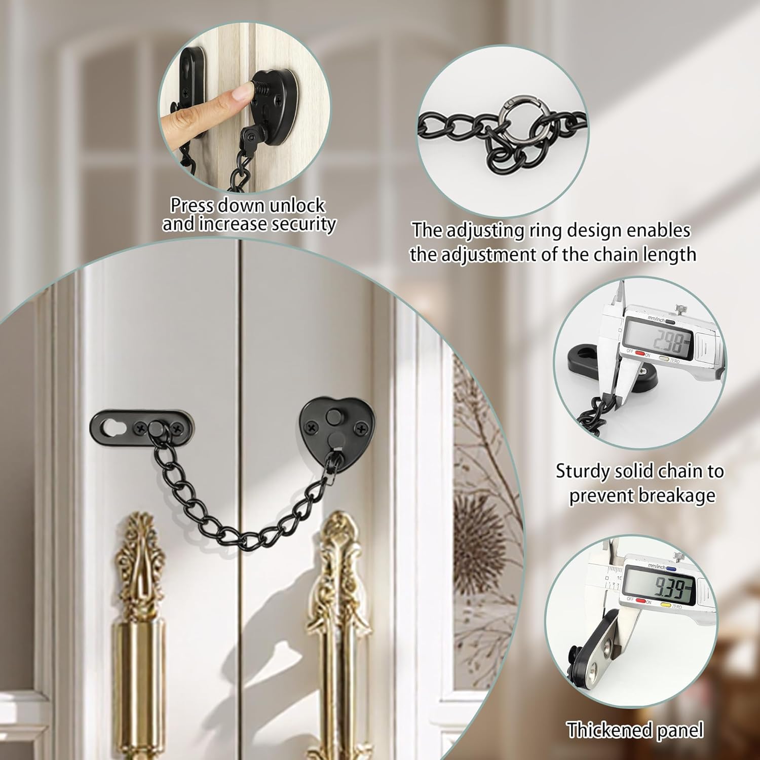 Heart-Shaped Door Chain Lock w - огляд і ціна Security Chain Door