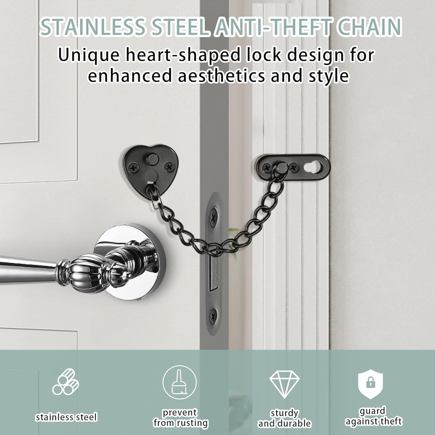 Heart-Shaped Door Chain Lock w - огляд і ціна Security Chain Door