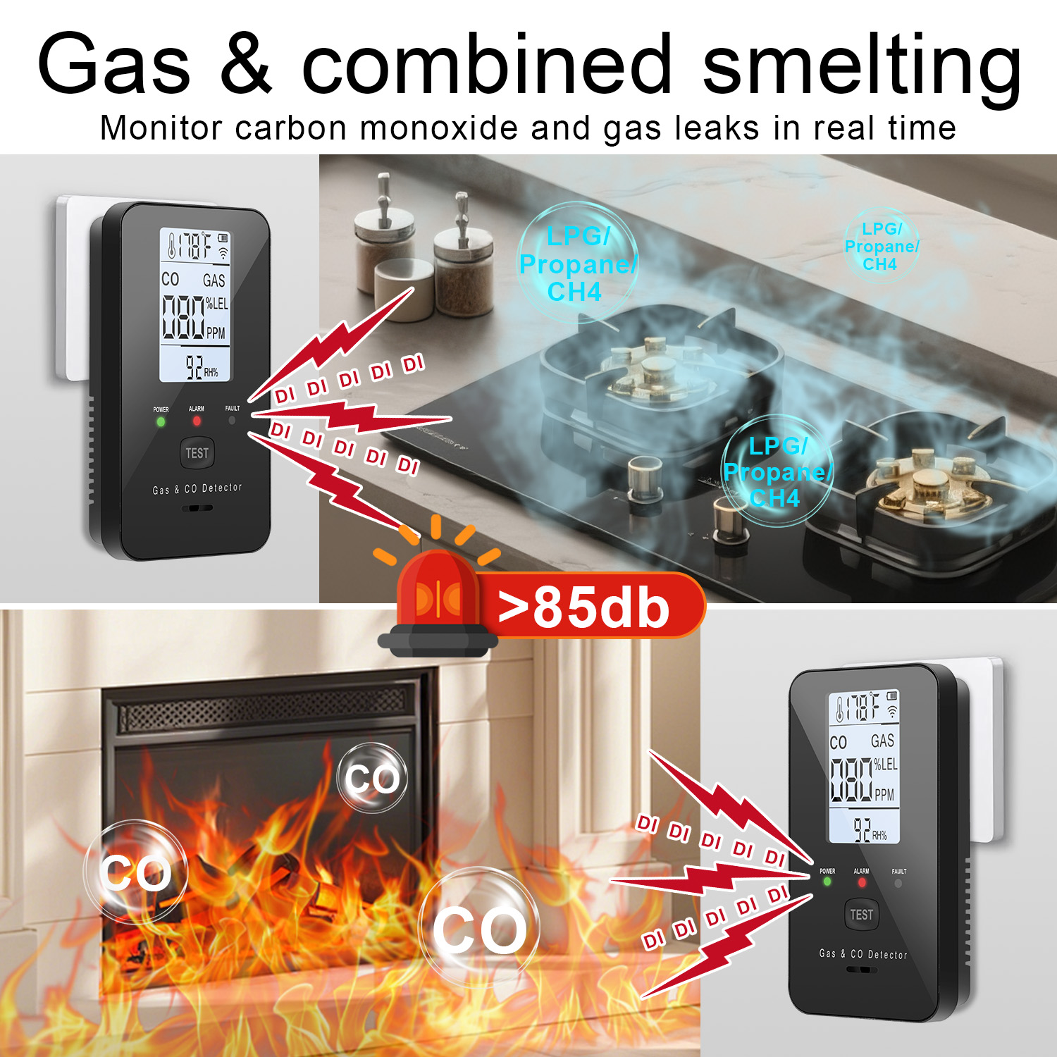 Natural Gas & Carbon Monoxide  - огляд і ціна Co Detector Plug