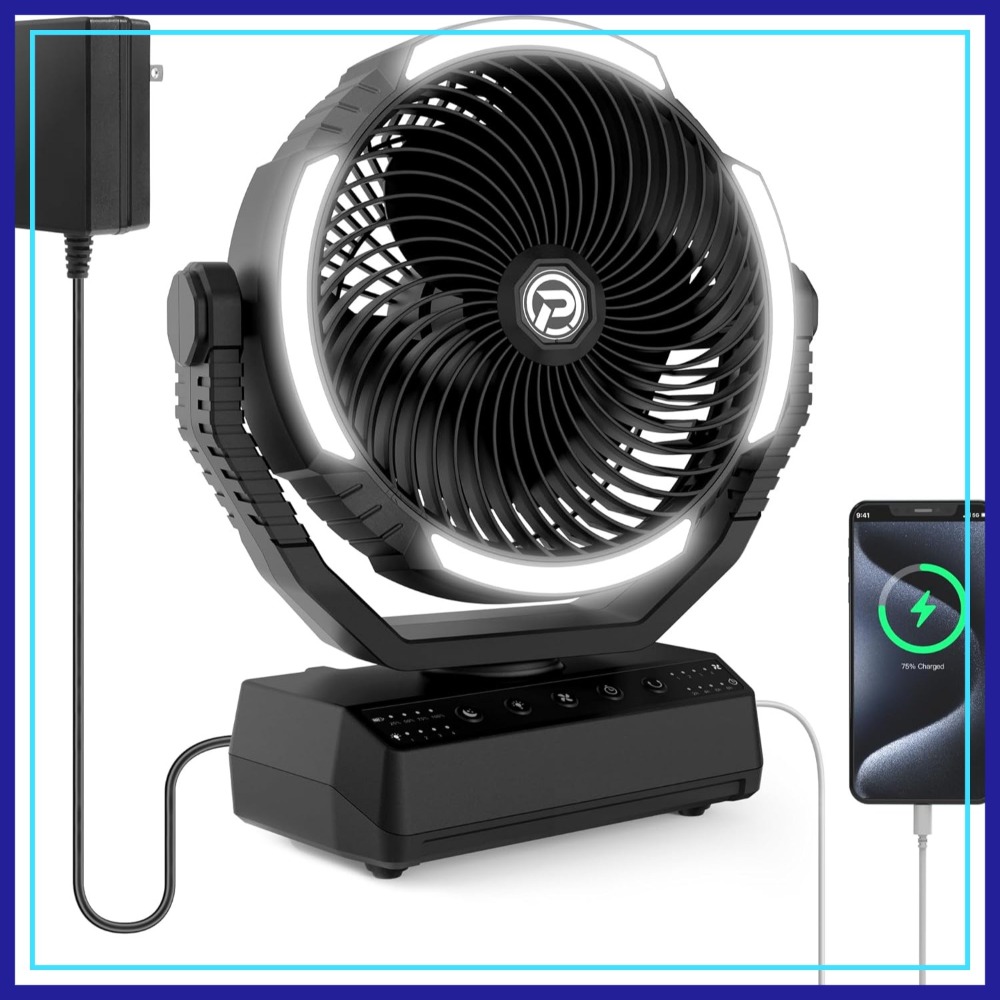 20000mAh Camping Fan with Ligh - огляд і ціна Power Outage Light