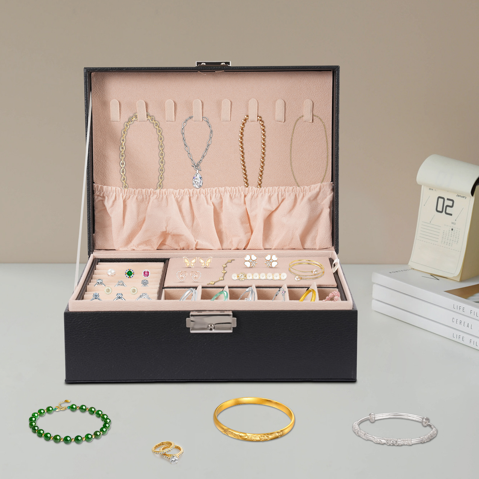 Double-Layer PVC Jewelry Box R - огляд і ціна Lockbox Key Secure