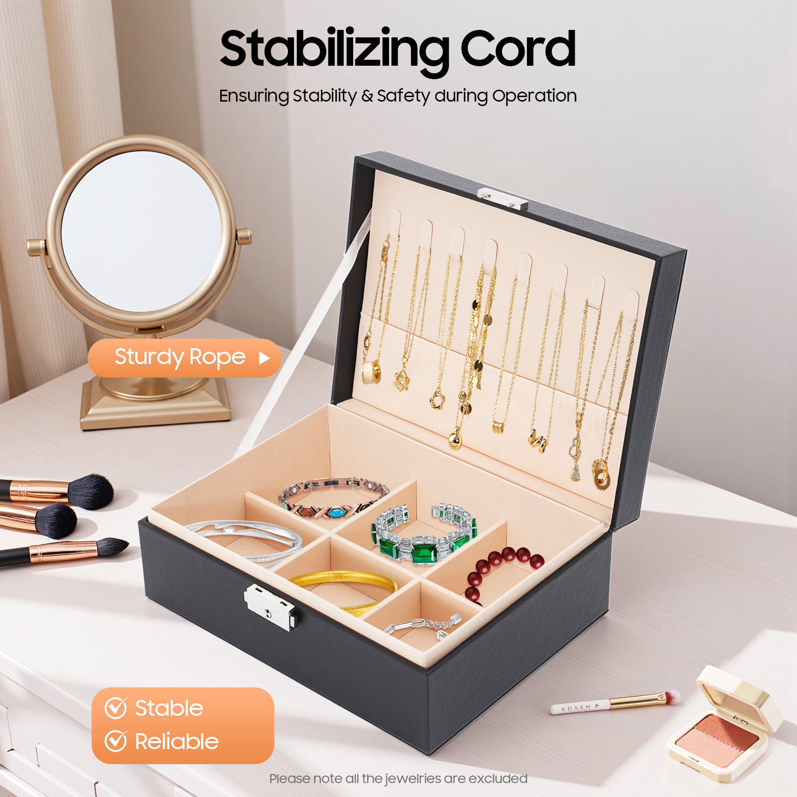 Double-Layer PVC Jewelry Box R - огляд і ціна Lockbox Key Secure