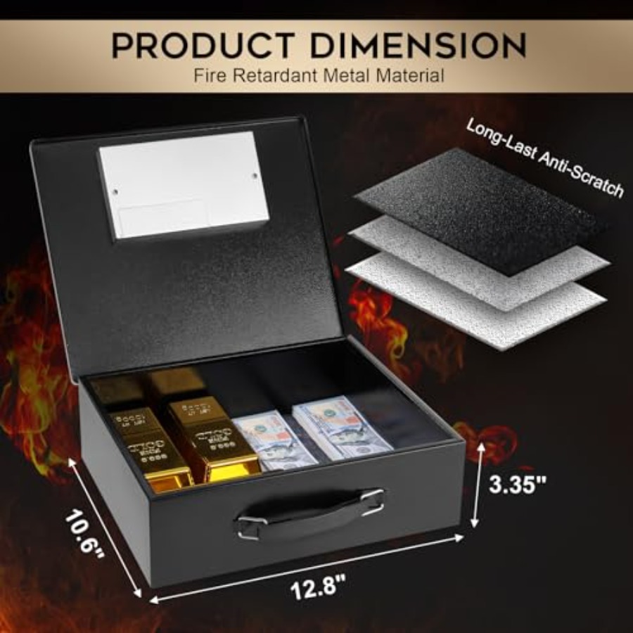 Portable Metal Safe Box with D - огляд і ціна Fire Safe Document
