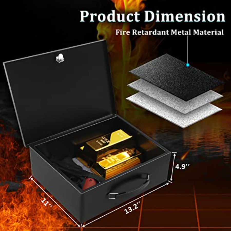 Portable Metal Safe Box with K - огляд і ціна Fire Safe Document