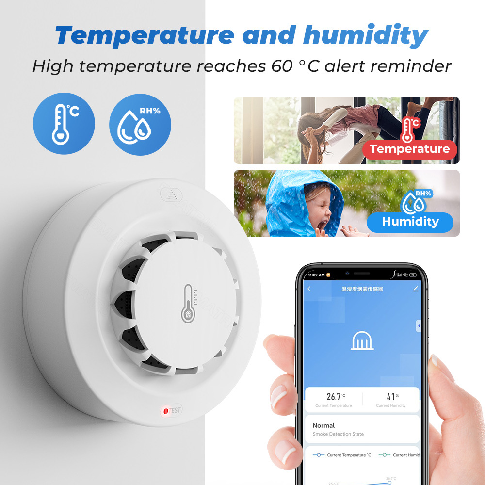 Tuya WiFi Smoke Alarm Temperat - огляд і ціна Smoke Detector Interconnected