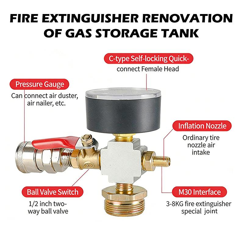 Small Air Tank Pressure Adapte - огляд і ціна Fire Extinguisher Small
